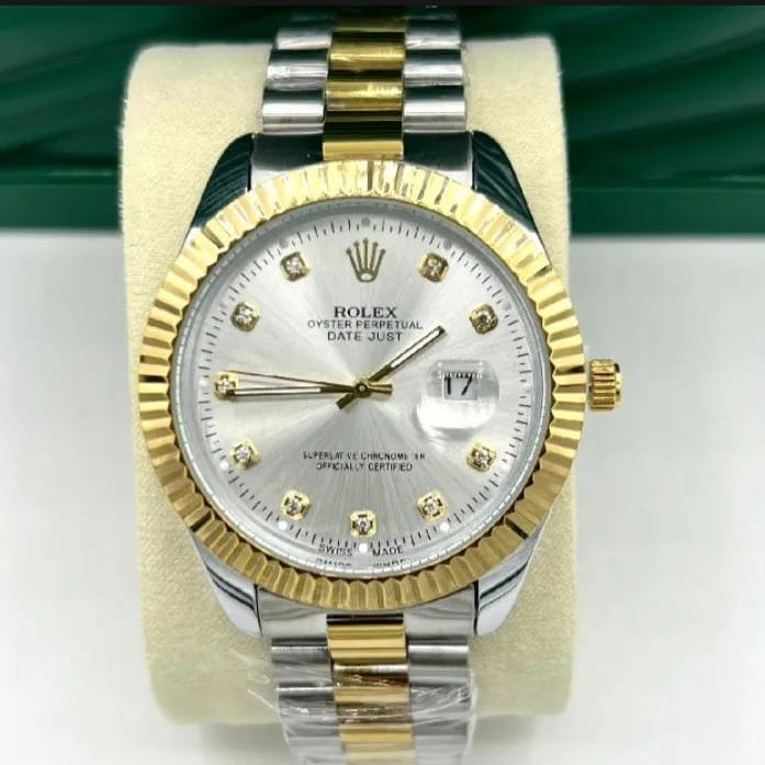 Rolex Style Men's Stainless Steel Analog Quartz Watch